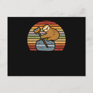 Sloth Curling Team Funny Ice Winter Sports Animal Briefkaart