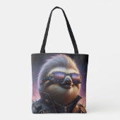 Sloth Cyberpunk Tote Bag (Achterkant)