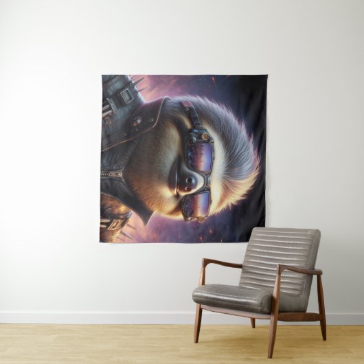 Sloth Cyberpunk Wandkleed (In Situ (horizontaal))