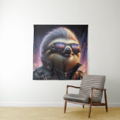 Sloth Cyberpunk Wandkleed (In situ)