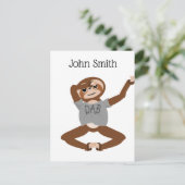Sloth Dabbing Briefkaart (Staand voorkant)
