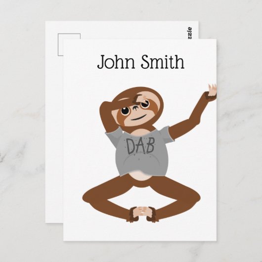 Sloth Dabbing Briefkaart (Voorkant / Achterkant)
