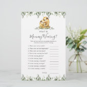 Sloth Dieren Baby shower Wat draagt mama (Staand voorkant)