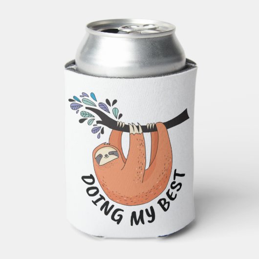 Sloth doet mijn best blikjeskoeler (Blikje Voorkant)