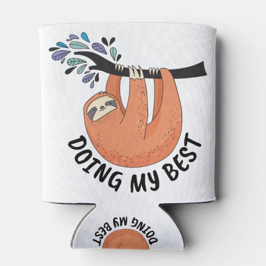 Sloth doet mijn best blikjeskoeler (Achterkant)