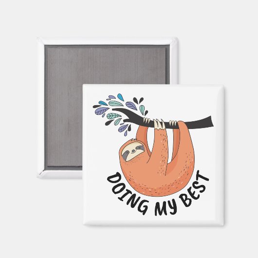 Sloth doet mijn best magneet (Voorkant / Achterkant)