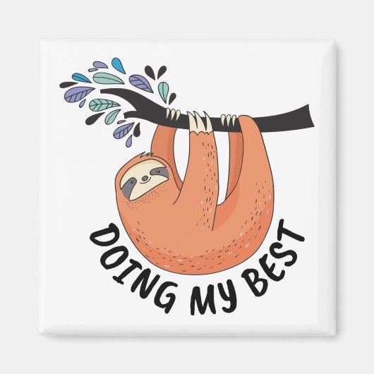 Sloth doet mijn best magneet (Voorkant)
