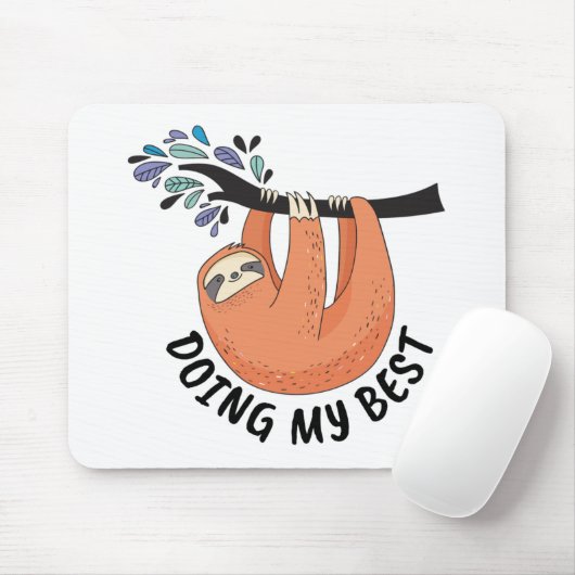 Sloth doet mijn best muismat (Met muis)