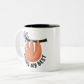 Sloth doet mijn best tweekleurige koffiemok (Voorkant links)