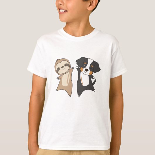 Sloth Dog Bernese Mountain Dog Cute Animals T-shirt (Voorkant)
