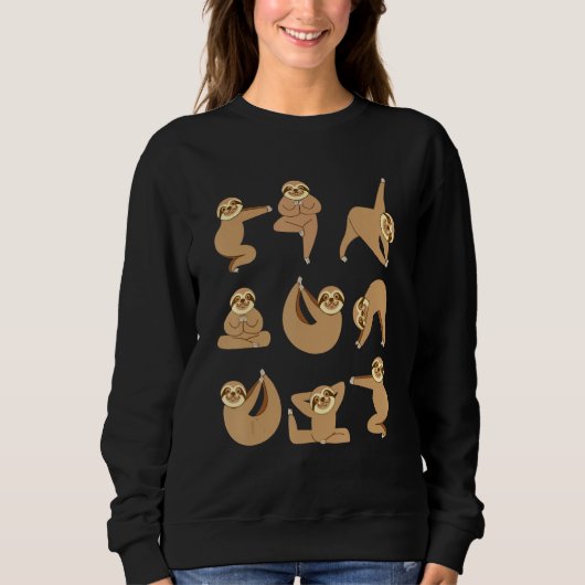 Sloth Doing Yoga Cute Sloths Trui (Voorkant)