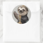 SLOTH EAT NOODLE RONDE STICKER (Tas)