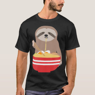 Sloth Eating Ramen Bowl Noodles T-shirt