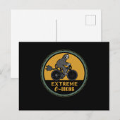 Sloth EBiker Biking Cycling Electric Bicycle Gift Briefkaart (Voorkant / Achterkant)