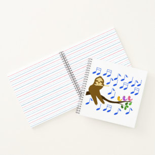 Sloth en Birds Speel muziek Notitieboek