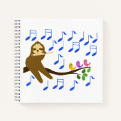 Sloth en Birds Speel muziek Notitieboek (Voorkant)