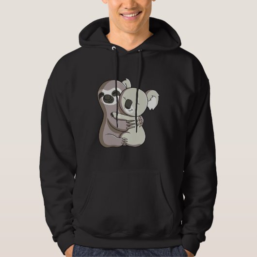 Sloth en koala knuffel hoodie (Voorkant)