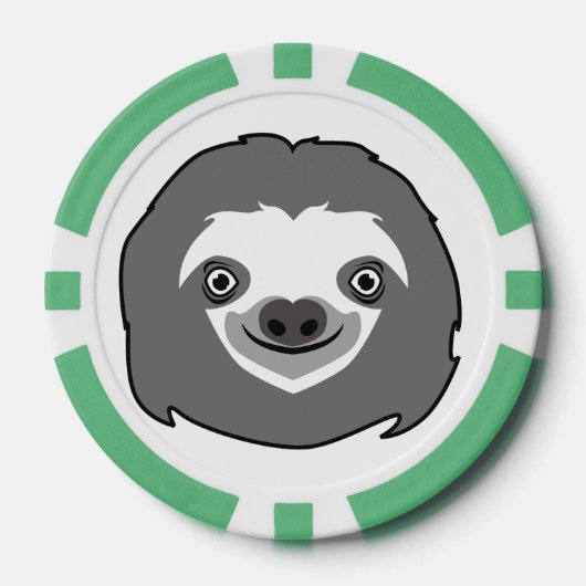 Sloth Face Poker Chips (Voorkant)