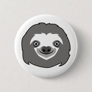 Sloth Face Ronde Button 5,7 Cm