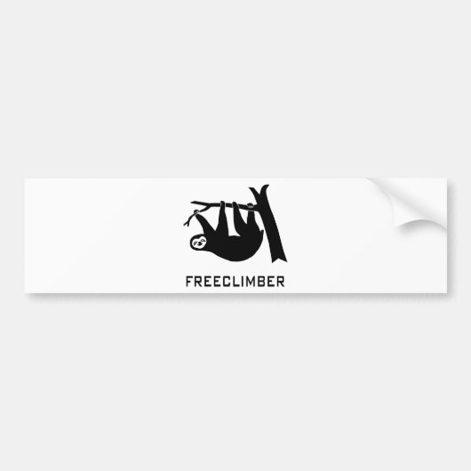 sloth faultier climber freeclimber freeclimbing bumpersticker (Voorkant)