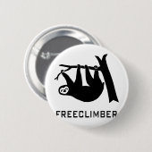 sloth faultier climber freeclimber freeclimbing ronde button 5,7 cm (Voorkant /achterkant)