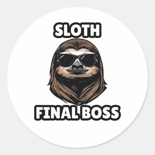 Sloth Final Boss Cool Sticker (Voorkant)