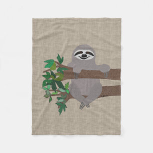 Sloth Fleece Blanket Deken