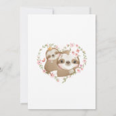 Sloth Floral Waterverf Baby shower Kaart (Achterkant)