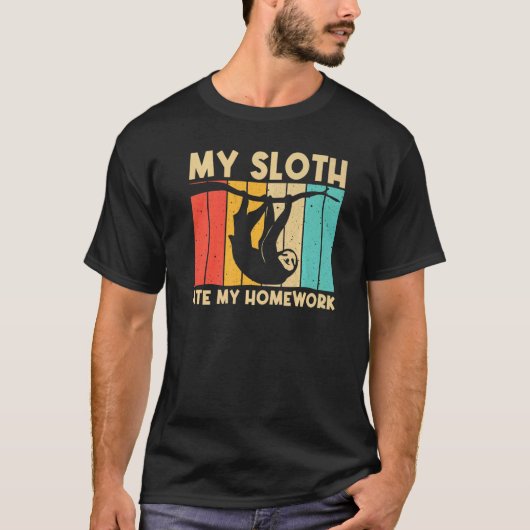 Sloth For Kids Boys Lazy Sloth Animal T-shirt (Voorkant)