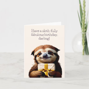 Sloth Funny Birthday Kaart