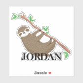 Sloth Gepersonaliseerde naam Sticker (Vel)