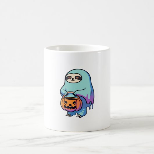 Sloth Ghost Halloween Oversized T-shirt Koffiemok (Center)