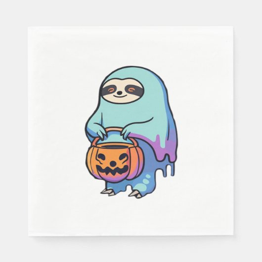 Sloth Ghost Halloween Oversized T-shirt Servet (Voorkant)
