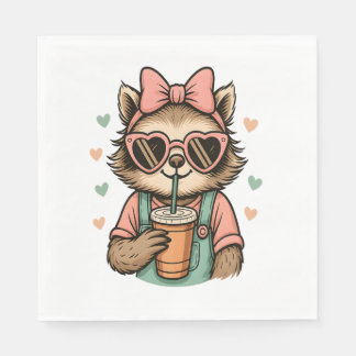 Sloth Girl Koffieliefhebber Servet