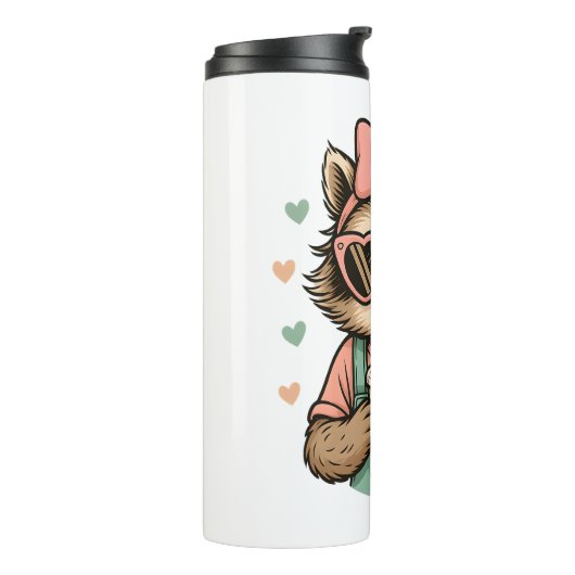 Sloth Girl Koffieliefhebber Thermosbeker (Gedraaid links)