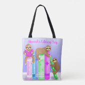 Sloth Girl's Reading Library Bag op maat Tote Bag (Achterkant)