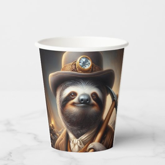 Sloth Gold Miner Papieren Bekers (Voorkant)