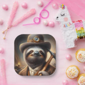 Sloth Gold Miner Papieren Bordje (Feest)