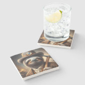 Sloth Gold Miner Stenen Onderzetter (Zijkant)