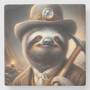 Sloth Gold Miner Stenen Onderzetter