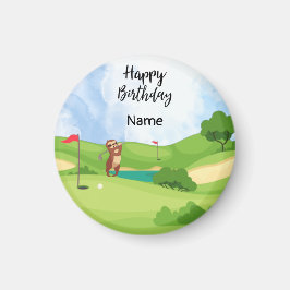 Sloth Golfer is op groen voor verjaardag Magneet