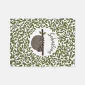 Sloth Greenery Fleece Blanket (Voorkant (Horizontaal))