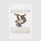 Sloth gym Laat hard trainen Morgen Golfhanddoek (Voorkant)