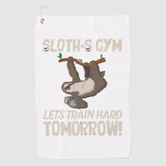 Sloth gym Laat hard trainen Morgen Golfhanddoek