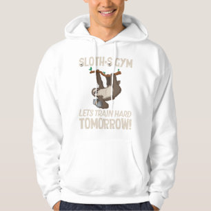 Sloth gym Laat hard trainen Morgen Hoodie
