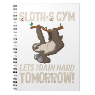 Sloth gym Laat hard trainen Morgen Notitieboek