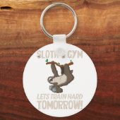 Sloth gym Laat hard trainen Morgen Sleutelhanger (Voorkant)