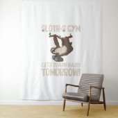 Sloth gym Laat hard trainen Morgen Wandkleed (In situ)