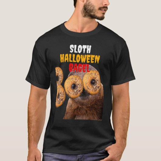Sloth Halloween Bagel U2013 Funny Food and Animal T-shirt (Voorkant)