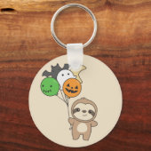 Sloth Halloween ballonnen Kinder Cute Animals Keyc Sleutelhanger (Voorkant)